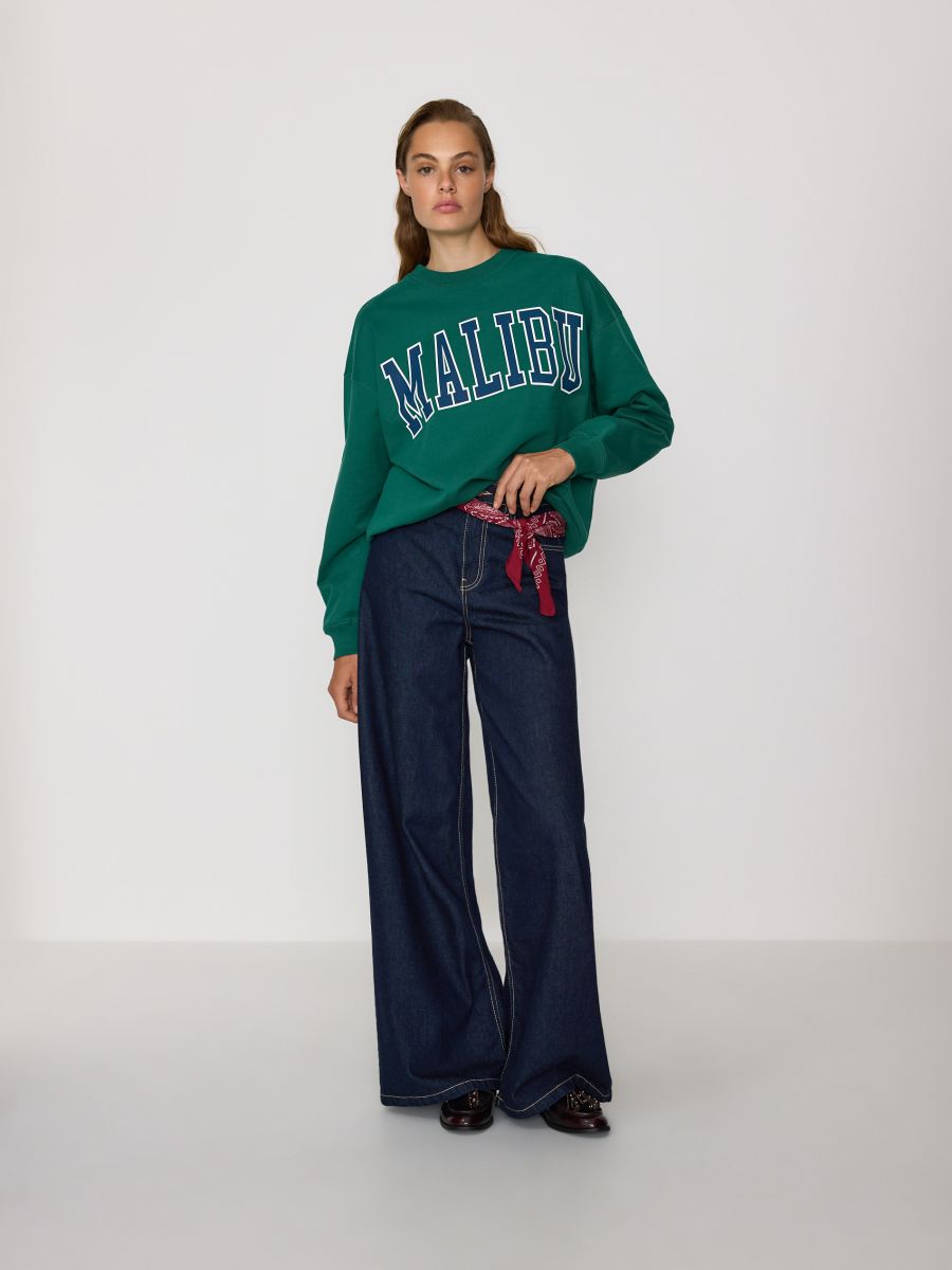 Printed sweatshirt - green - RESERVED