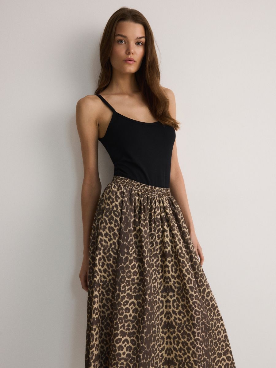 Animal pattern midi skirt - multicolor - RESERVED - 2