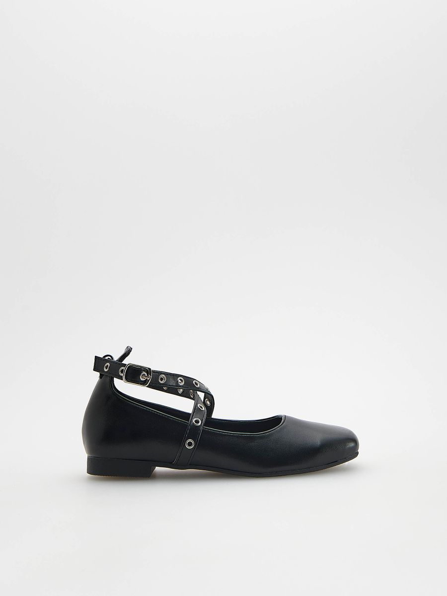 Ballerinas with straps - black - RESERVED - 4