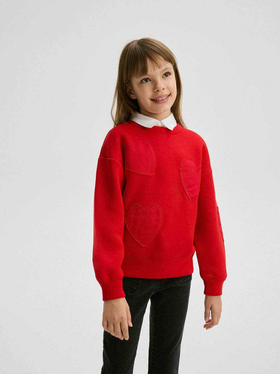 GIRLS` JOGGING TOP - rood - RESERVED