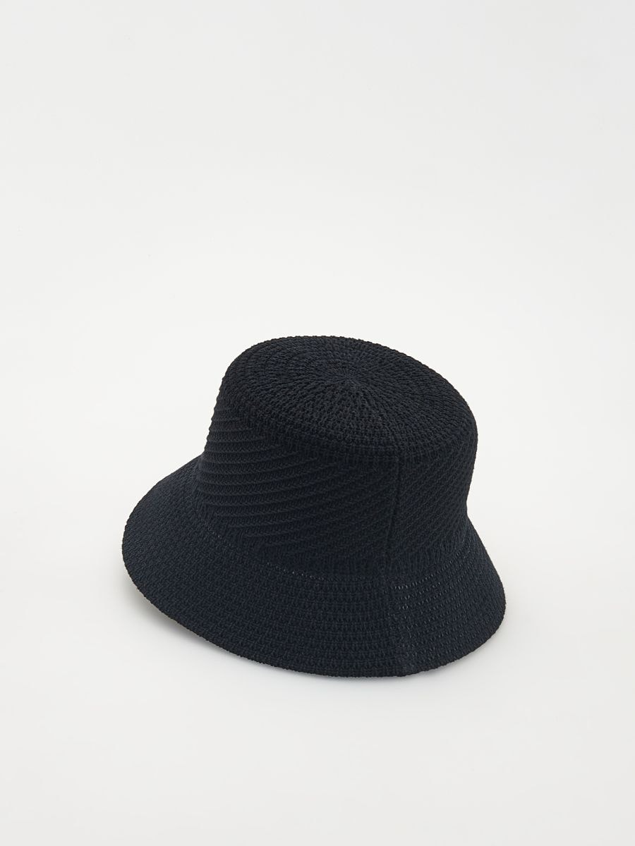 Woven cotton hat - black - RESERVED - 4