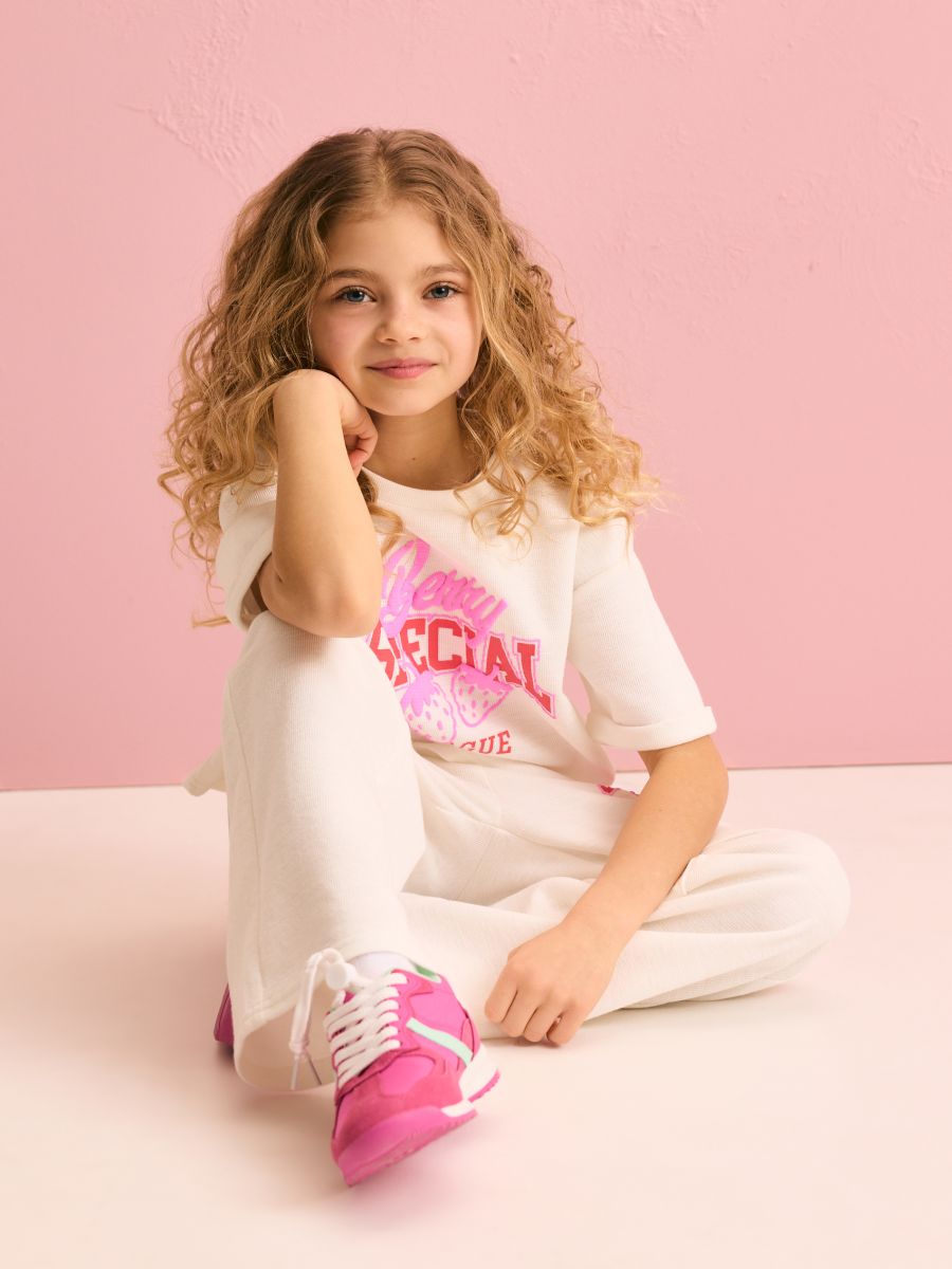 T-shirt with raised print - cream - RESERVED - 5