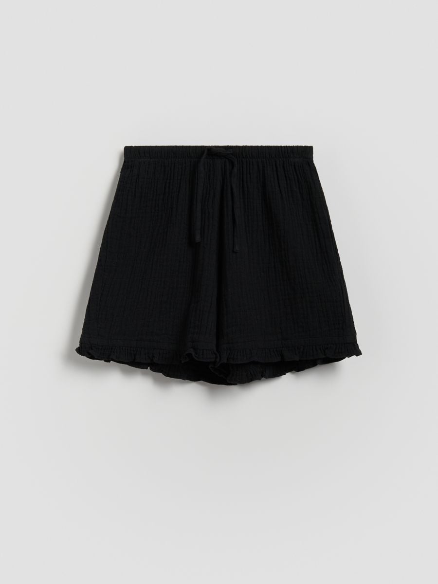 Shorts aus Musselin - schwarz - RESERVED