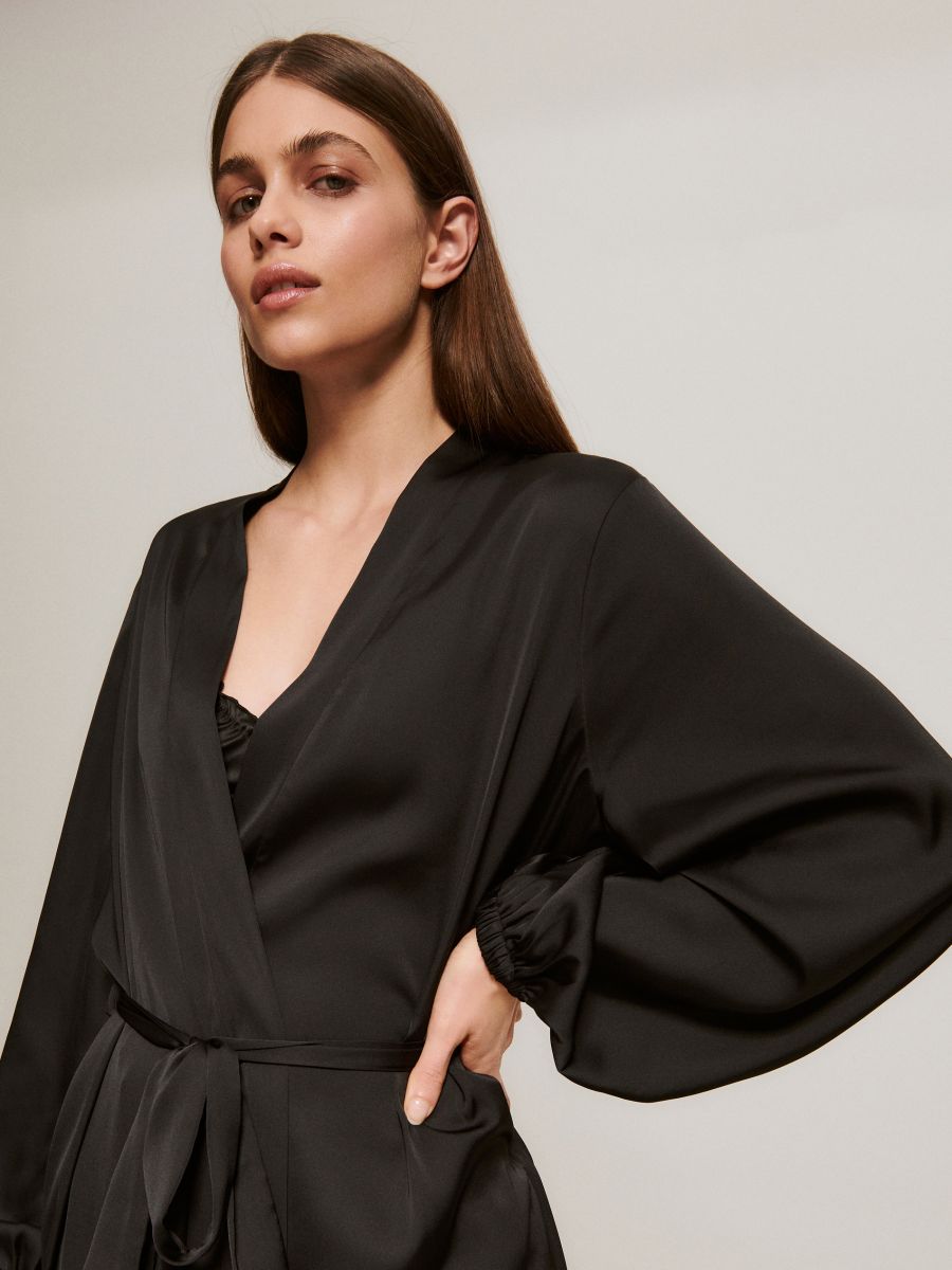 Satin dressing gown - black - RESERVED - 2