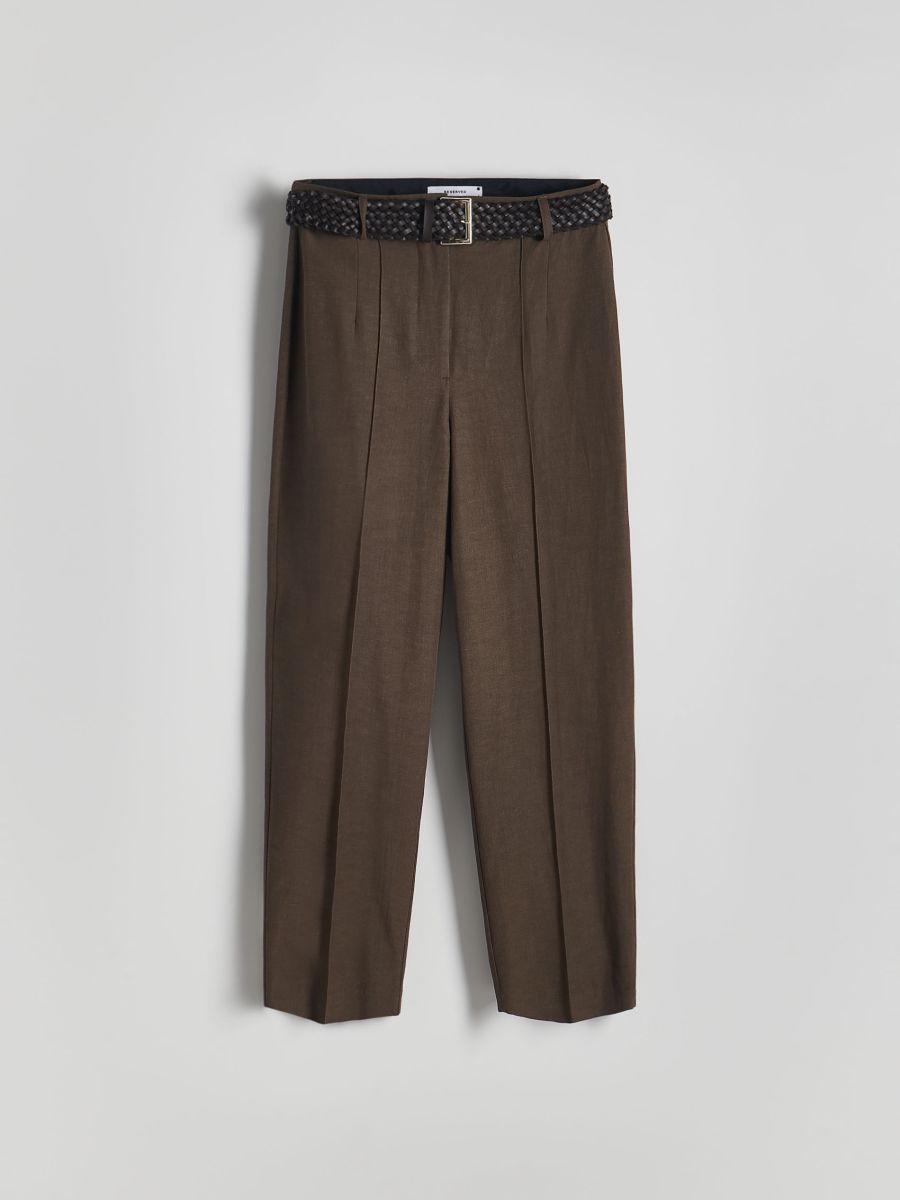 Pantaloni con cintura - marrone scuro - RESERVED