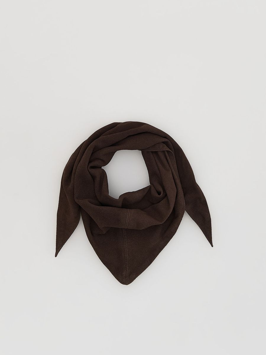 LADIES` SCARF - dark brown - RESERVED