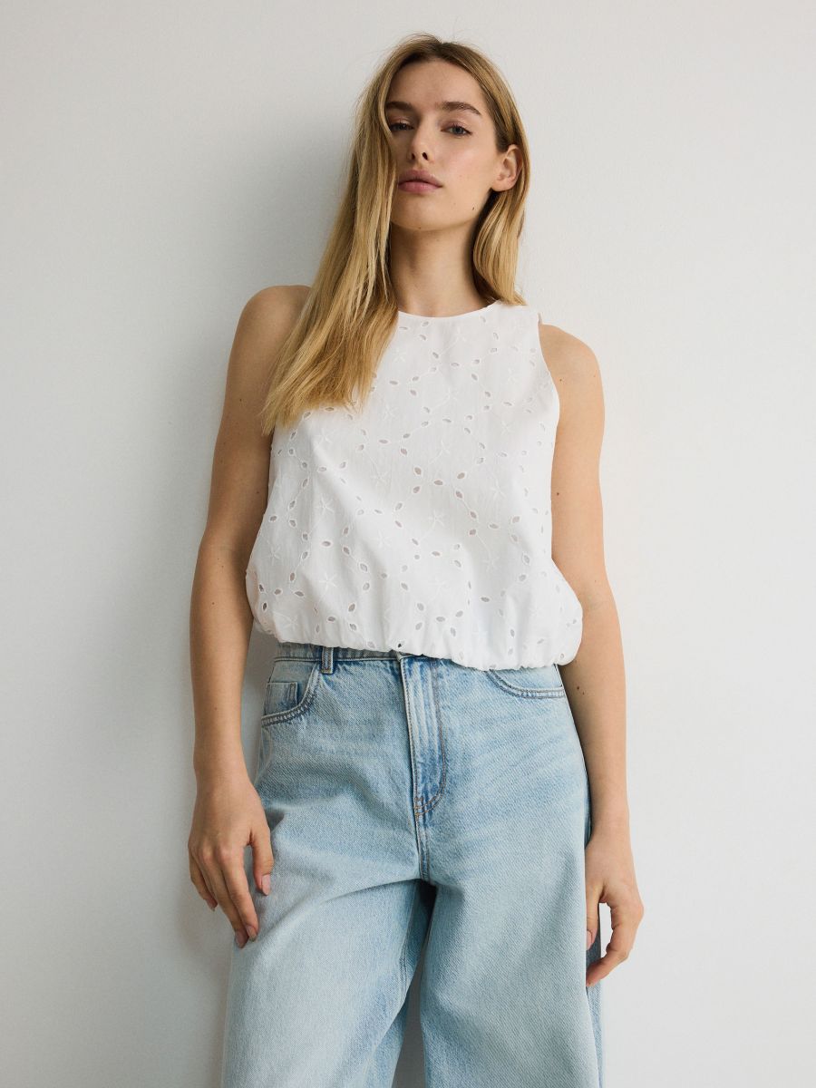 Bubble top - white - RESERVED - 3
