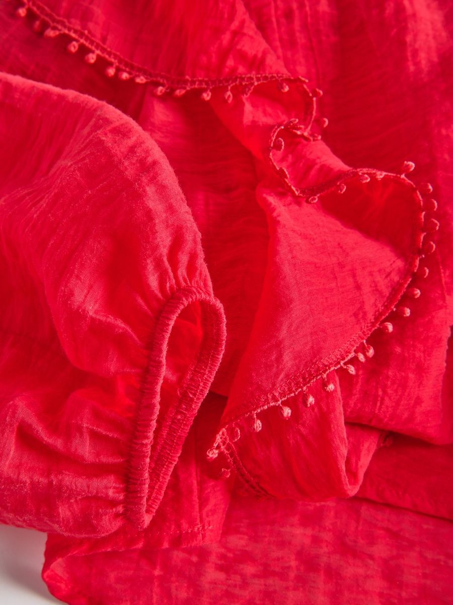 Shirt with lyocell ruffle - red - RESERVED - 6