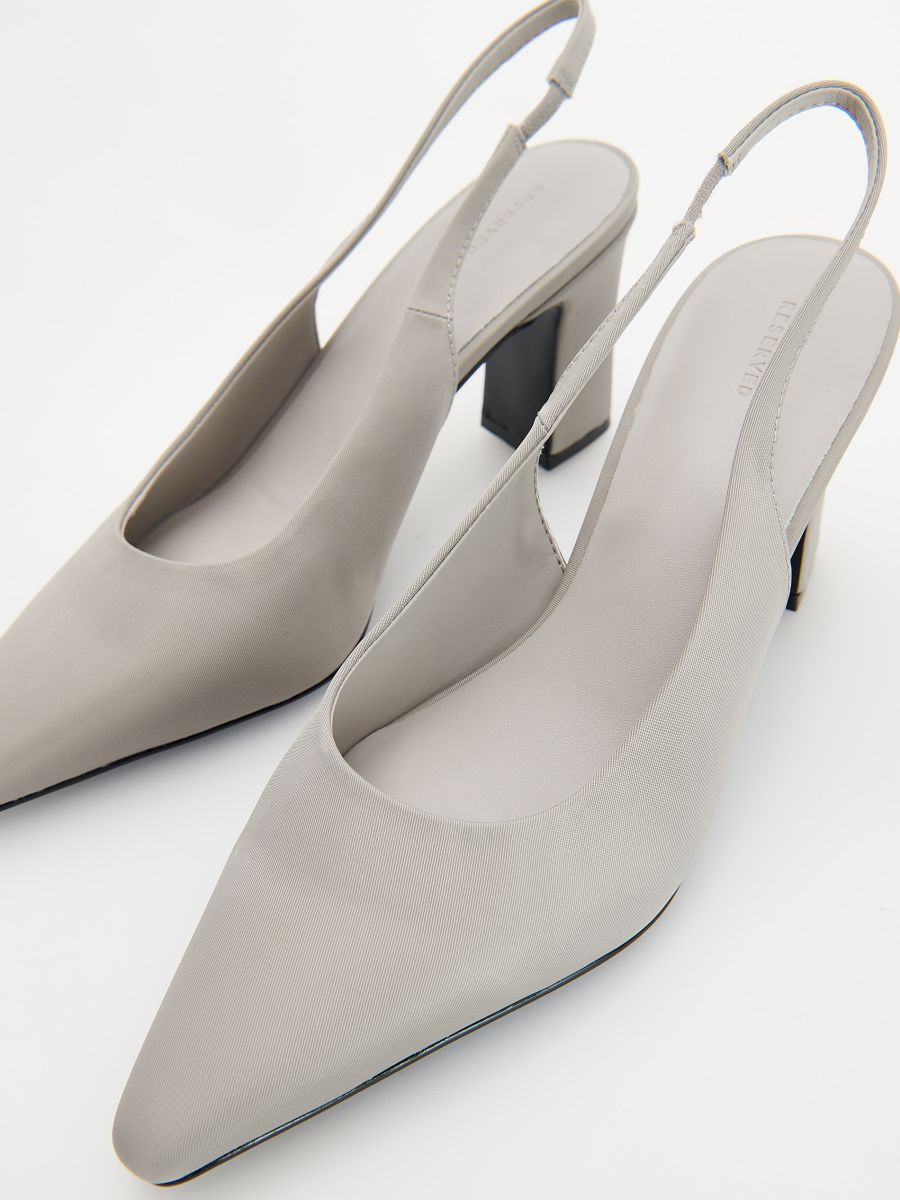 Light grey block heels best sale