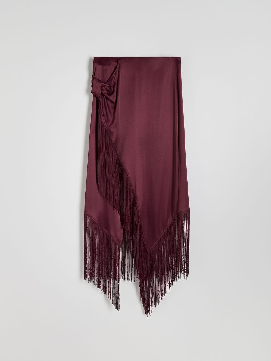 Midi suknja s resama - burgundy - RESERVED - 4