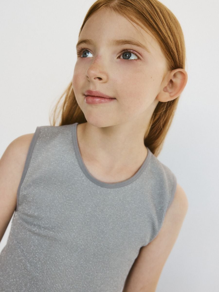 Top with metallic thread - light grey - RESERVED - 3