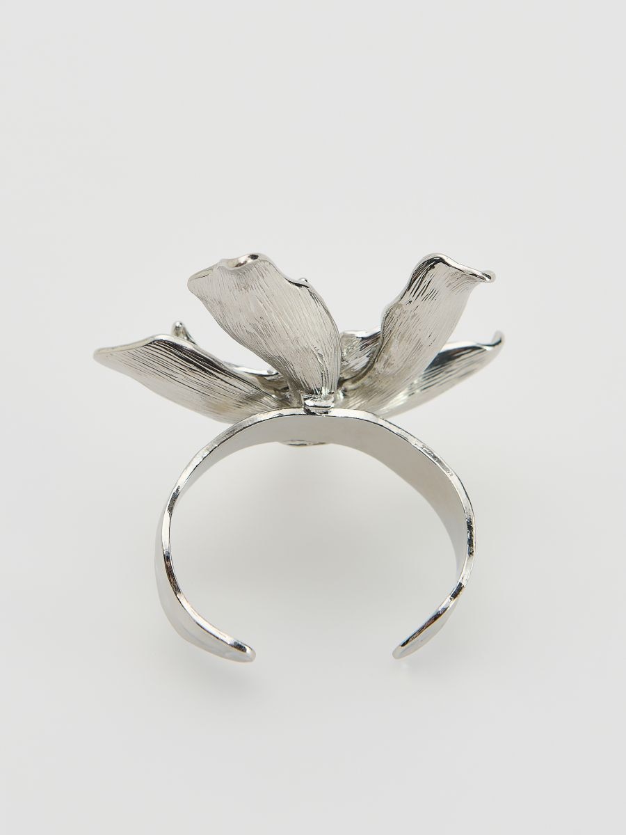 Bracelet with irregularly shaped flower - silver - RESERVED - 4
