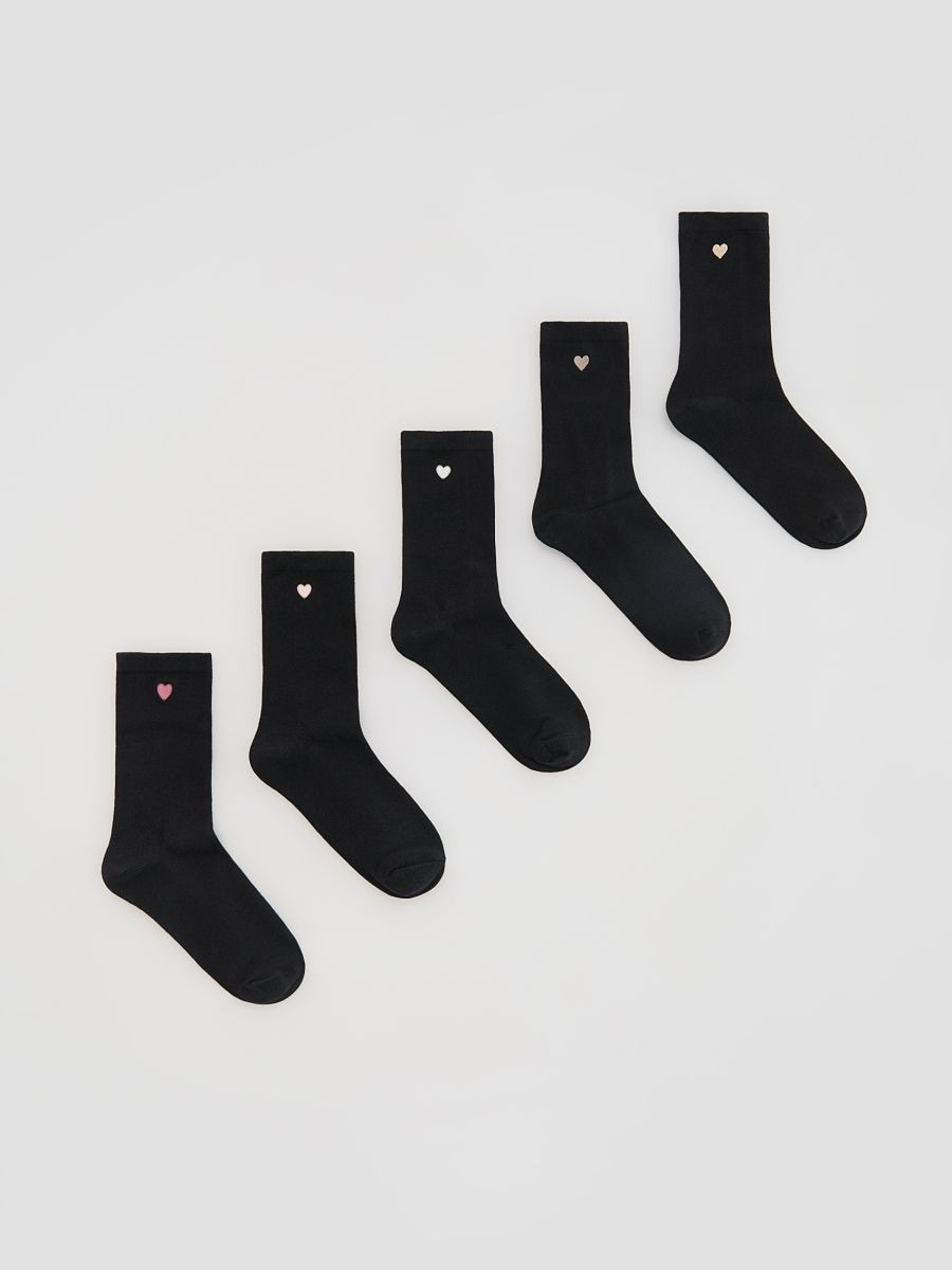Long socks 5 pack - black - RESERVED