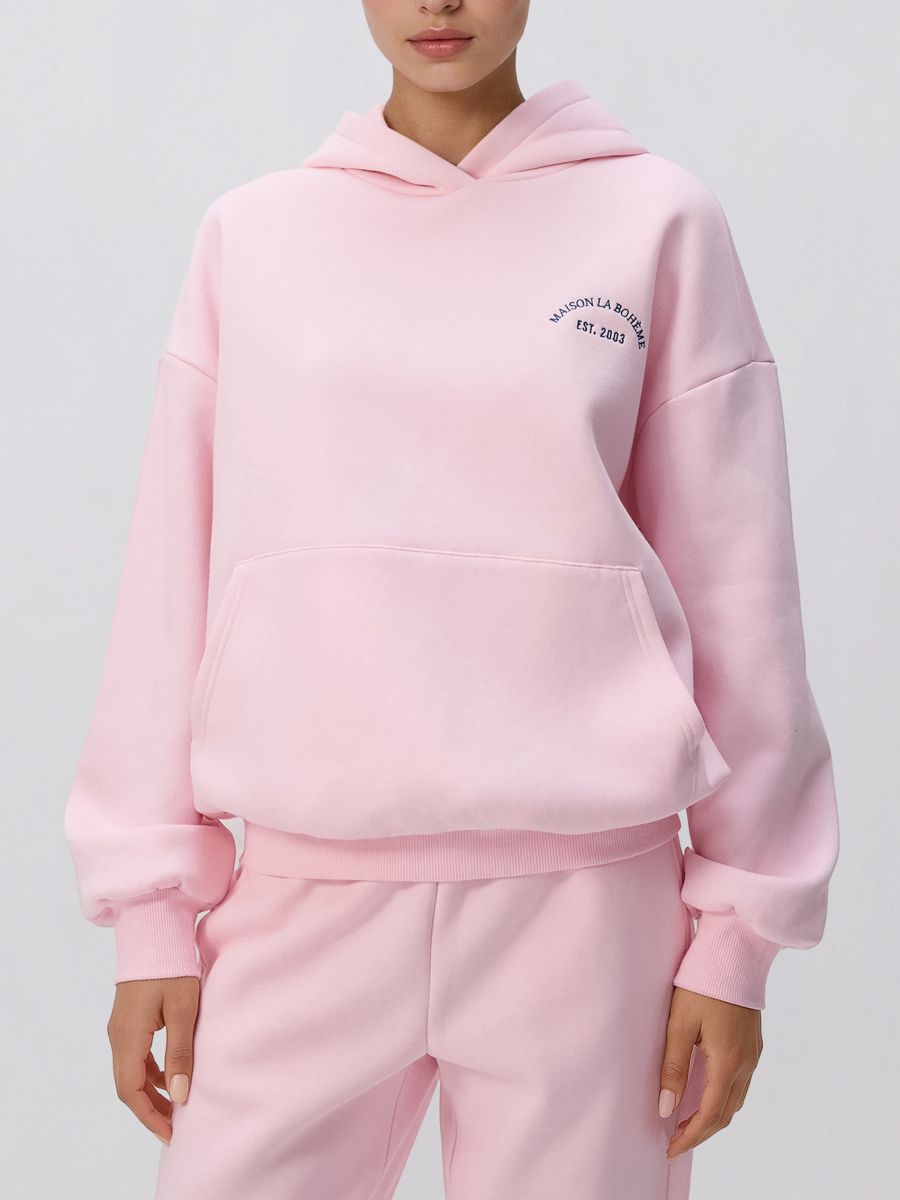 Oversize pulover s kapuco - pastelno roza - RESERVED