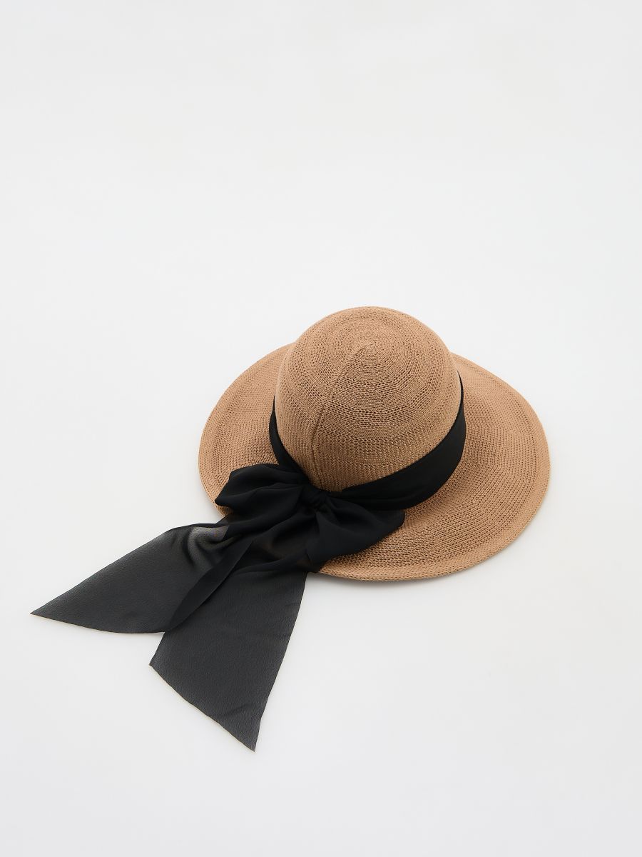 Hat with bow detail - wheat - RESERVED - 3