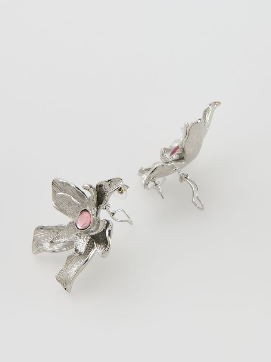 Irregularly shaped earrings - silver - RESERVED - 2