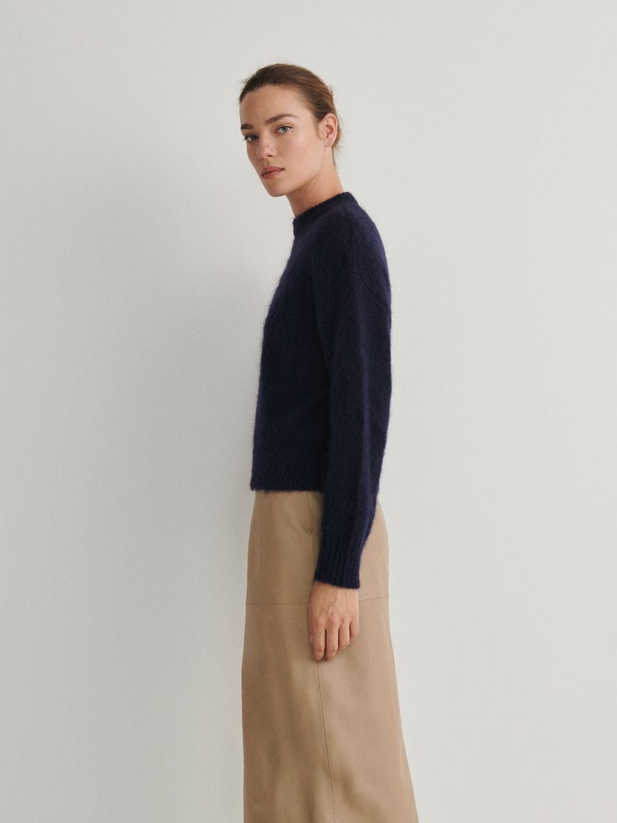 Pullover mit Wolle - marineblau - RESERVED