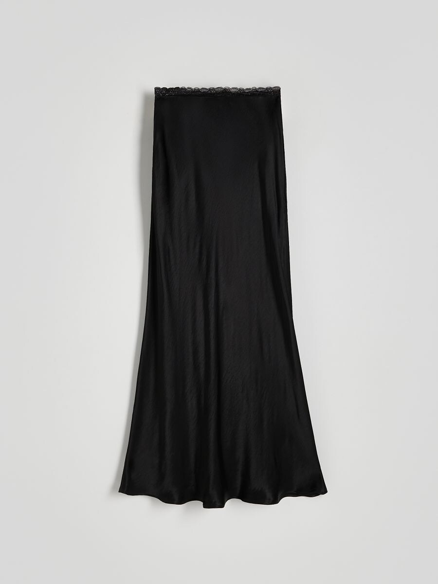 Black viscose 2025 maxi skirt