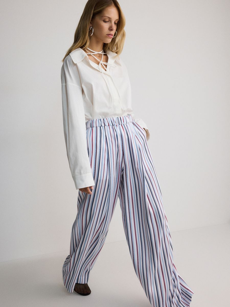 Pantalon ample rayé - Multicolore - RESERVED - 4