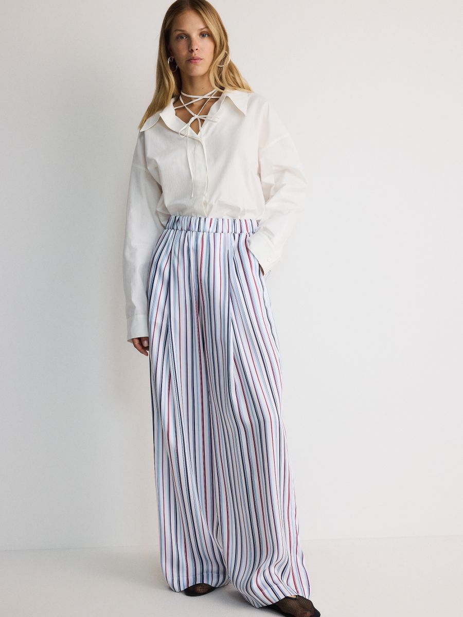 Wide leg stripe trousers - multicolor - RESERVED - 2