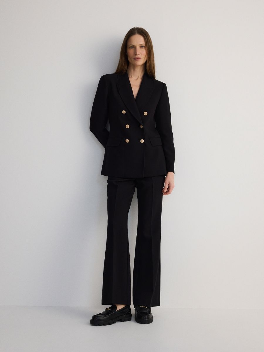 Flare trousers with pressed crease - black - RESERVED - 2