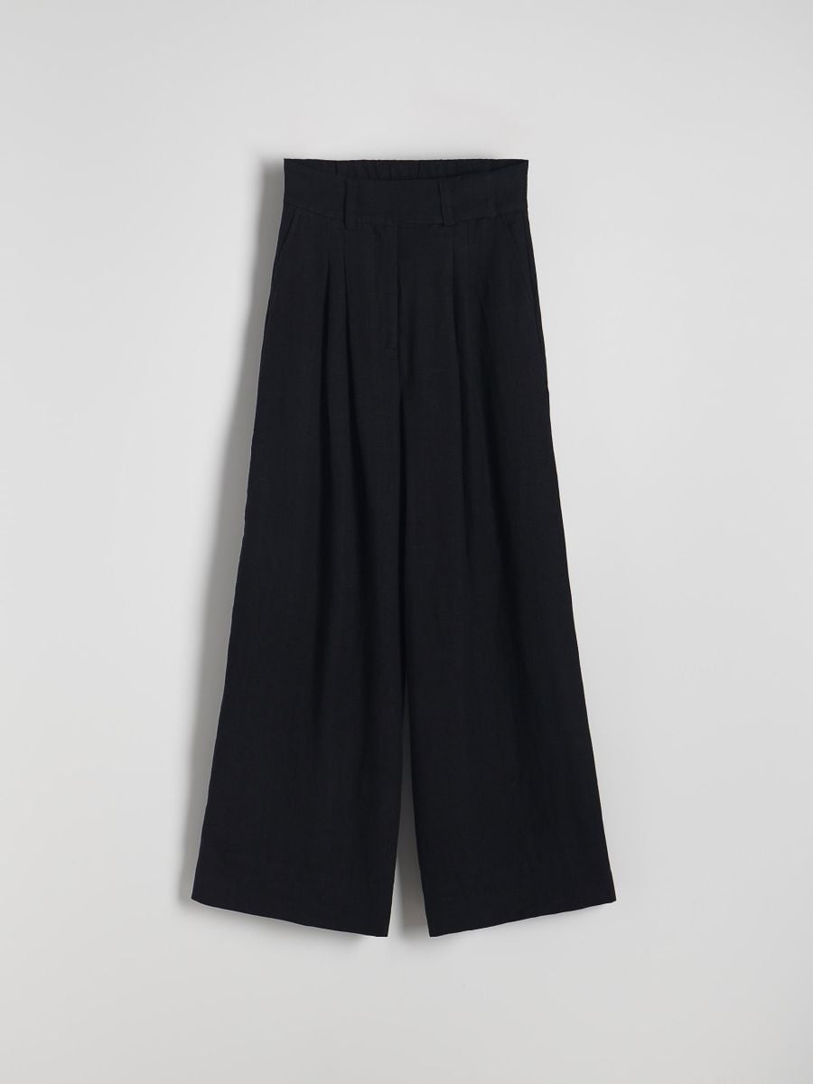 Linen trousers with pleats - black - RESERVED - 5