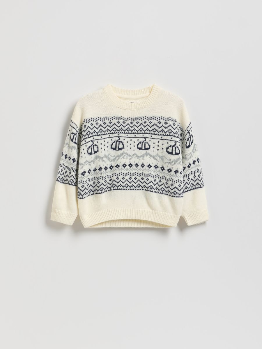 Džemper sa ukrasnim uzorkom - krem - RESERVED