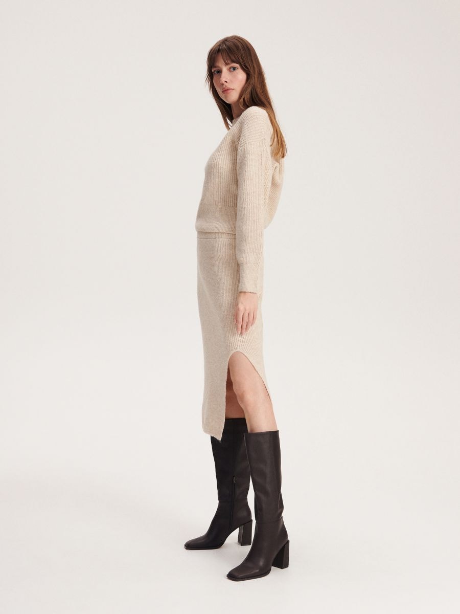 Midi krilo iz džersija - beige - RESERVED - 3