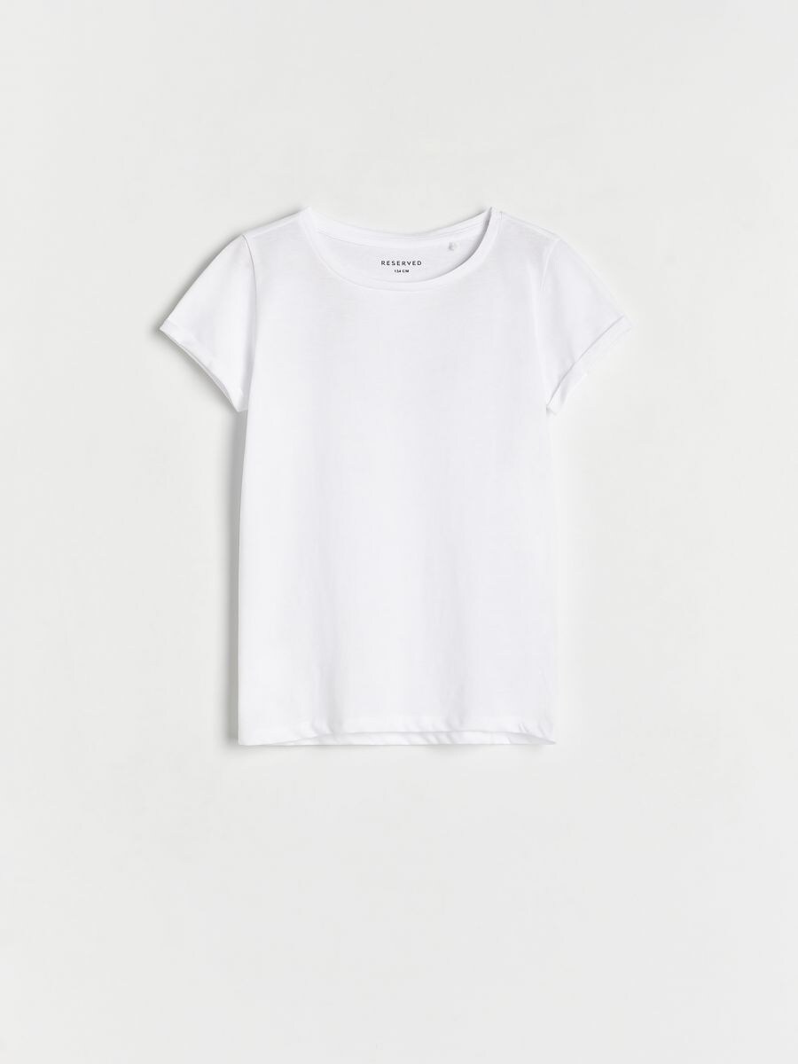 Cotton T-shirt - white - RESERVED