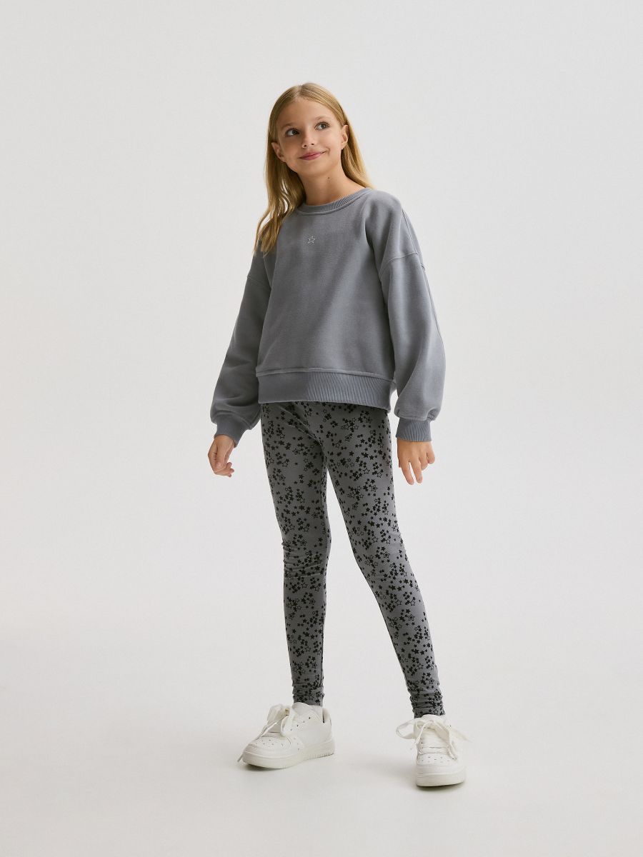 Mönstrade leggings - MÖRKGRÅ - RESERVED - 4