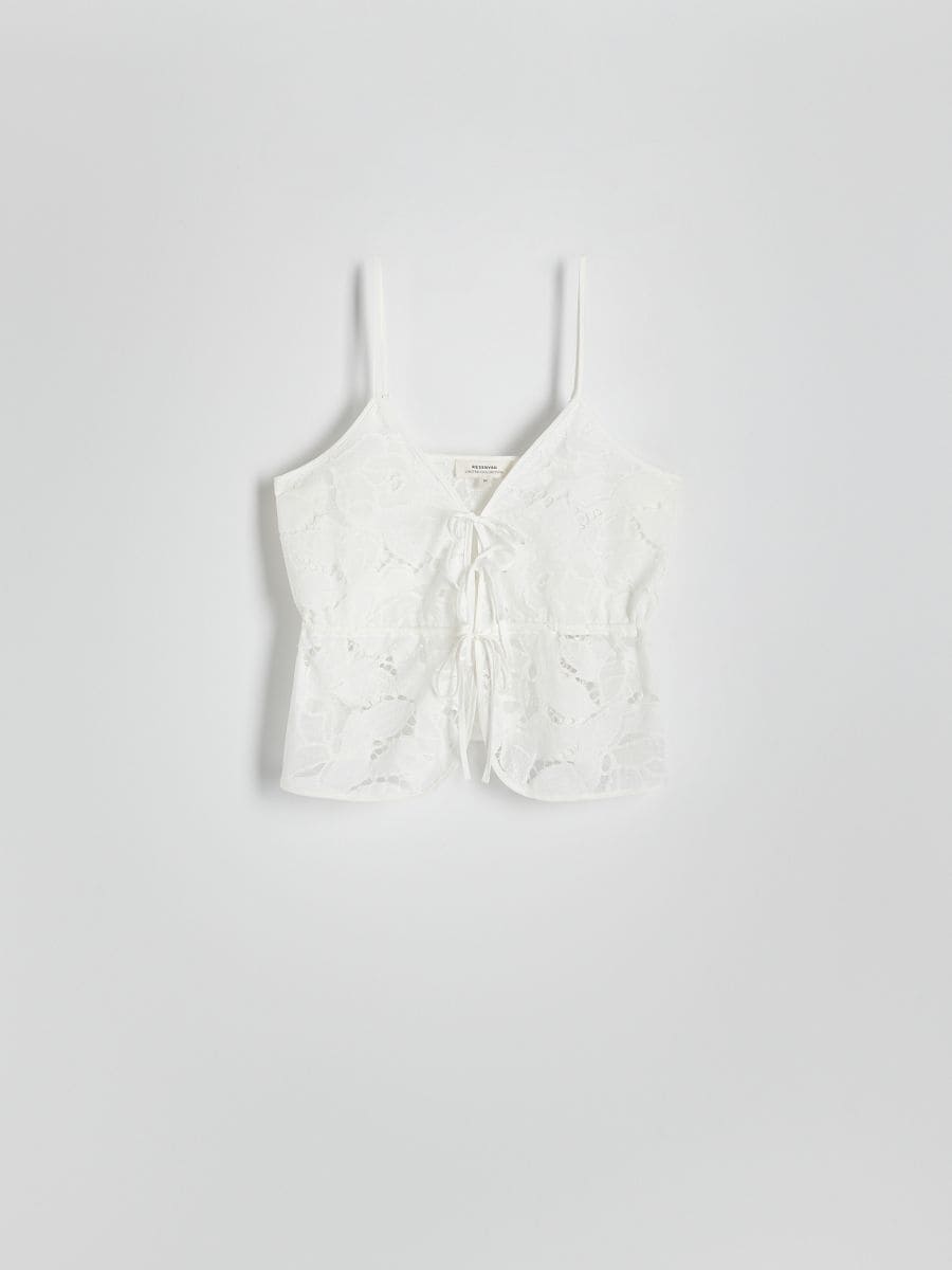 Lace crop top - cream - RESERVED - 4
