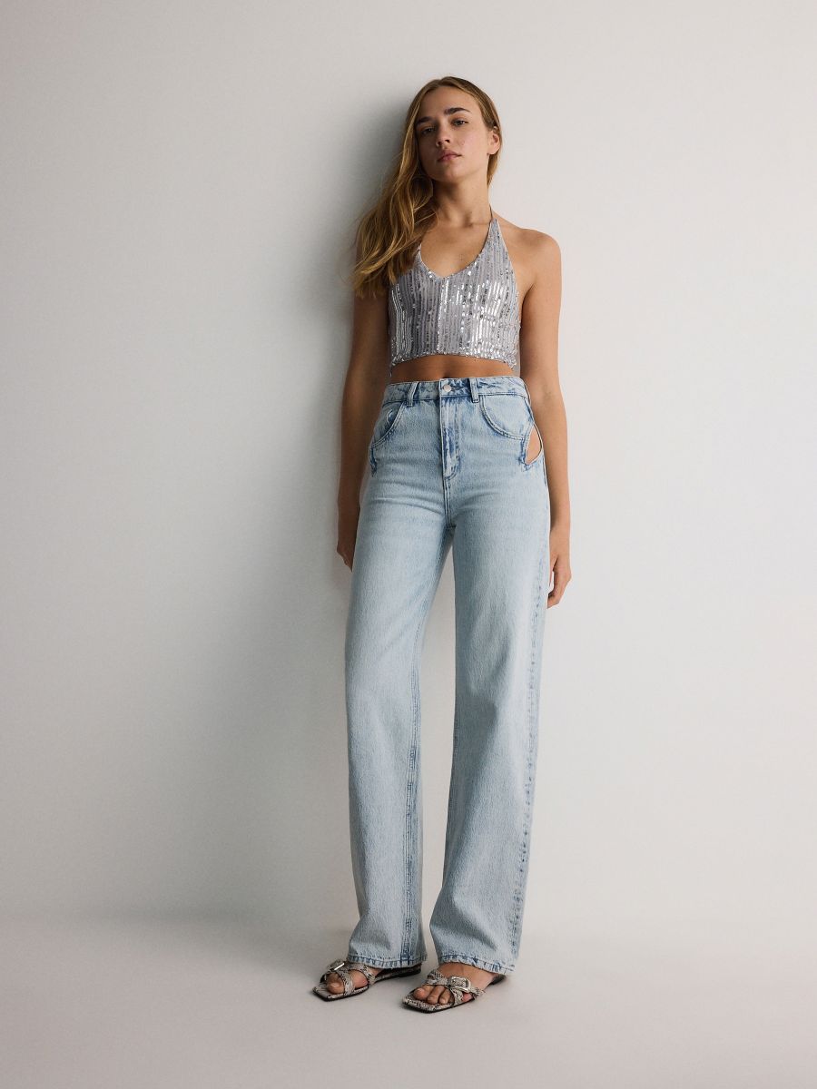 Sequin top - silver - RESERVED - 3