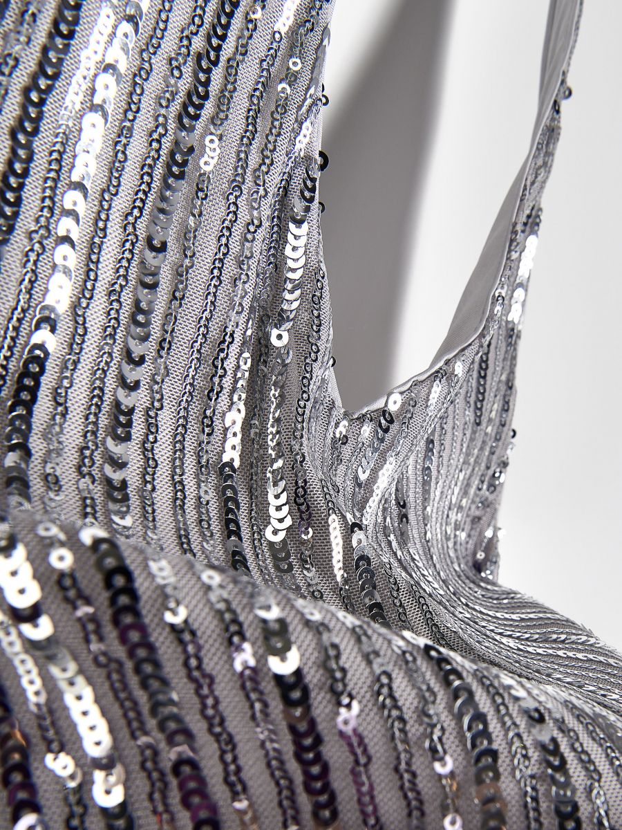 Sequin top - silver - RESERVED - 6
