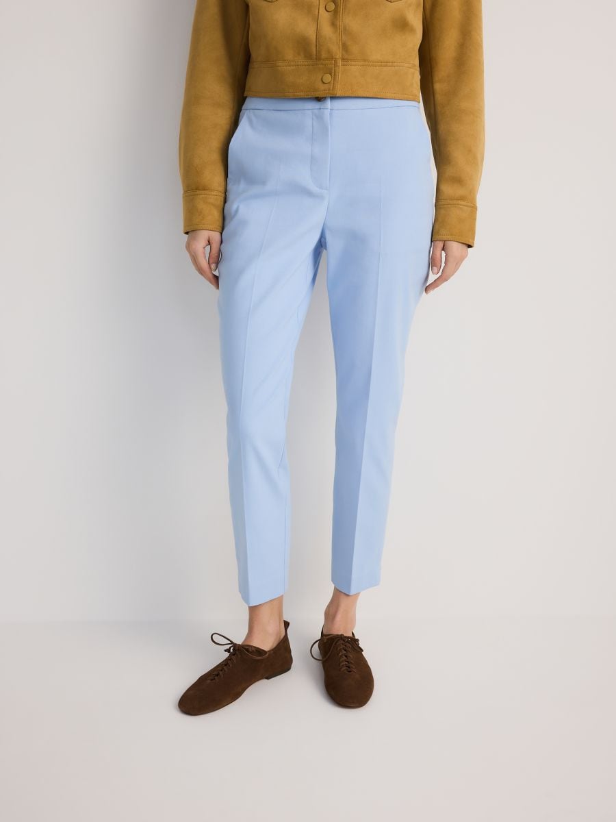 Slim trousers with pressed crease - pale blue - RESERVED