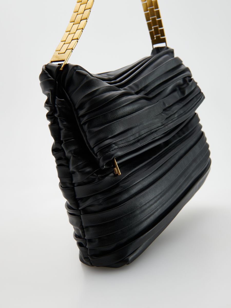 Handbag with decorative strap - black - RESERVED - 6