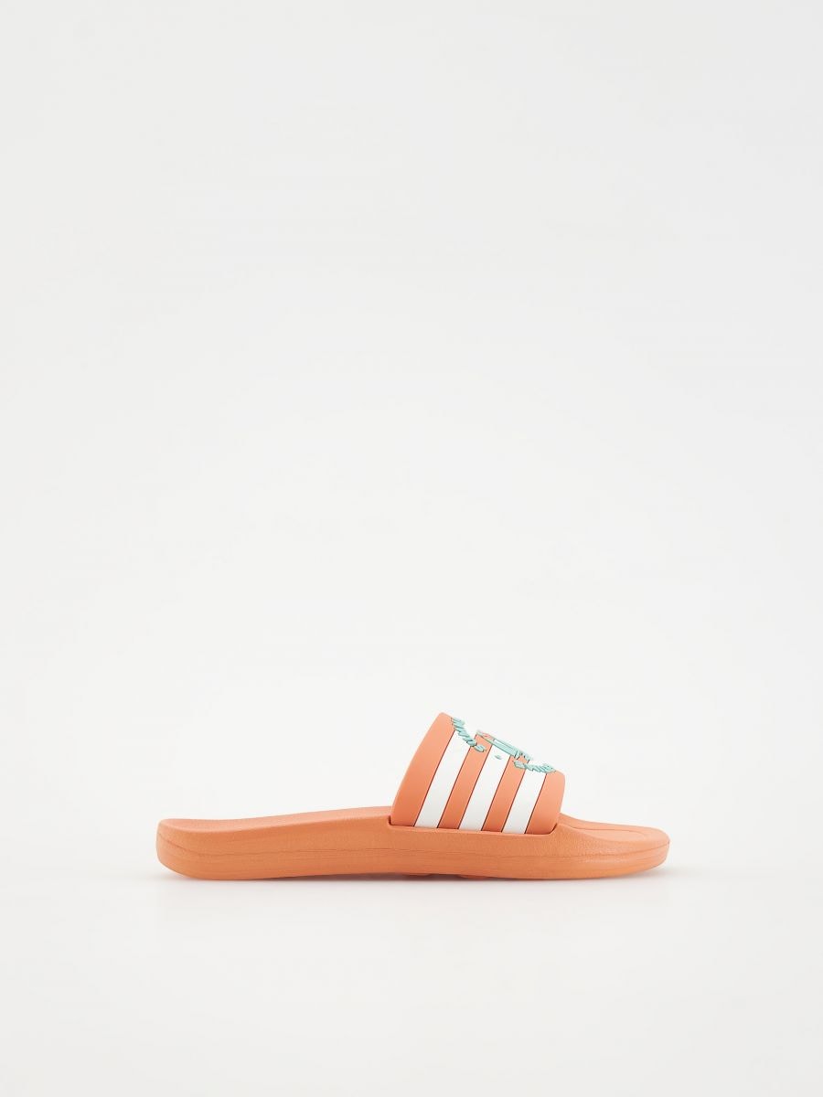 Sliders with appliqué - orange - RESERVED - 2