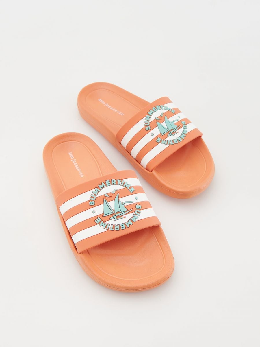 Sliders with appliqué - orange - RESERVED - 3