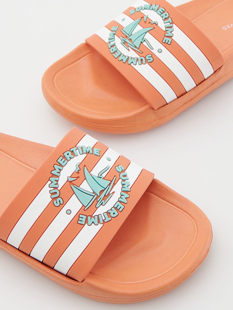 Sliders with appliqué - orange - RESERVED - 4