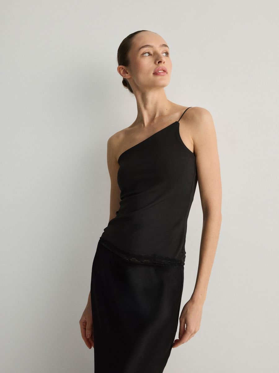 Asymmetrical top - black - RESERVED - 2