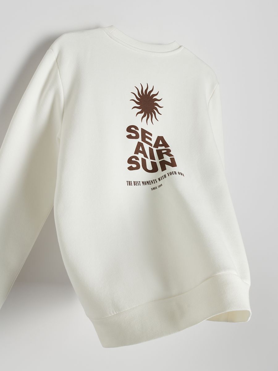 Hoodie with back print - cream - RESERVED - 6