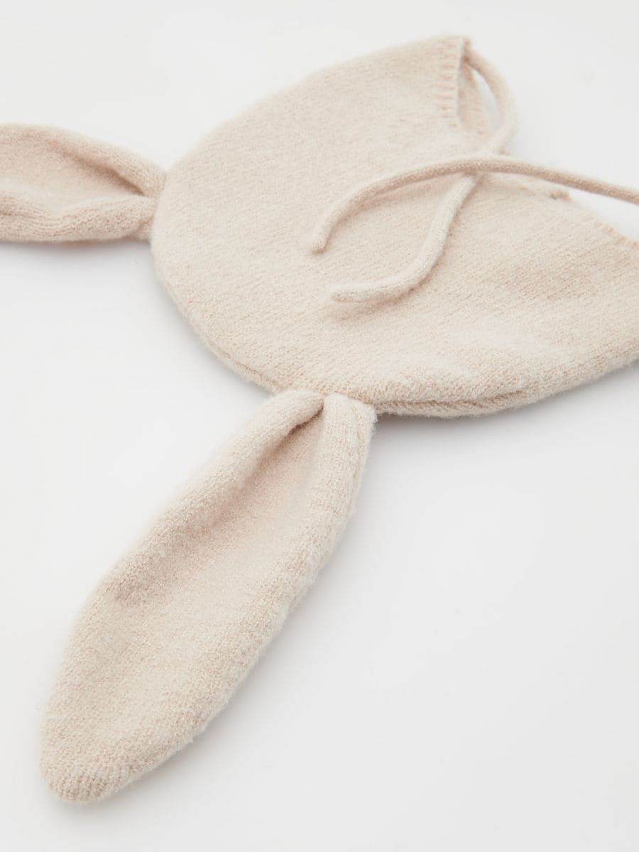 Beanie with ears - beige - RESERVED - 3
