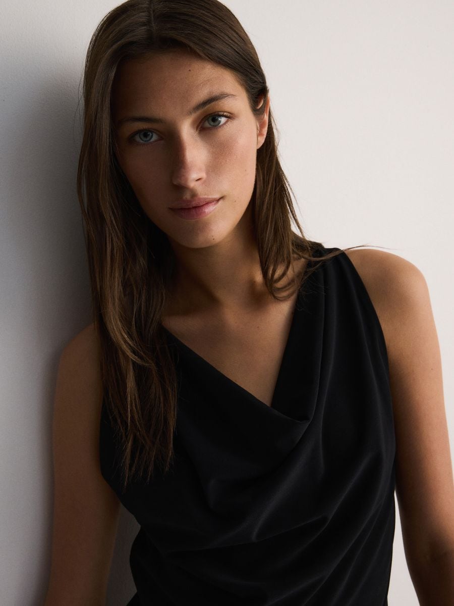 Top with drape neck - black - RESERVED - 2