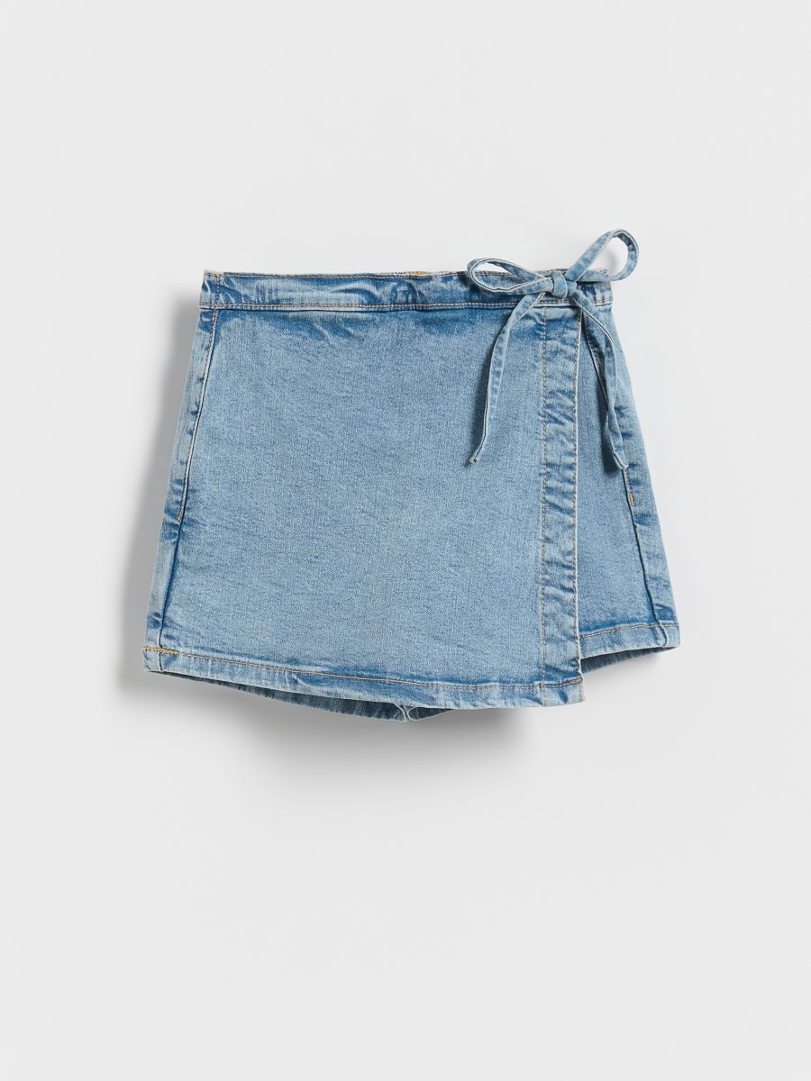 Denim skort - blue - RESERVED
