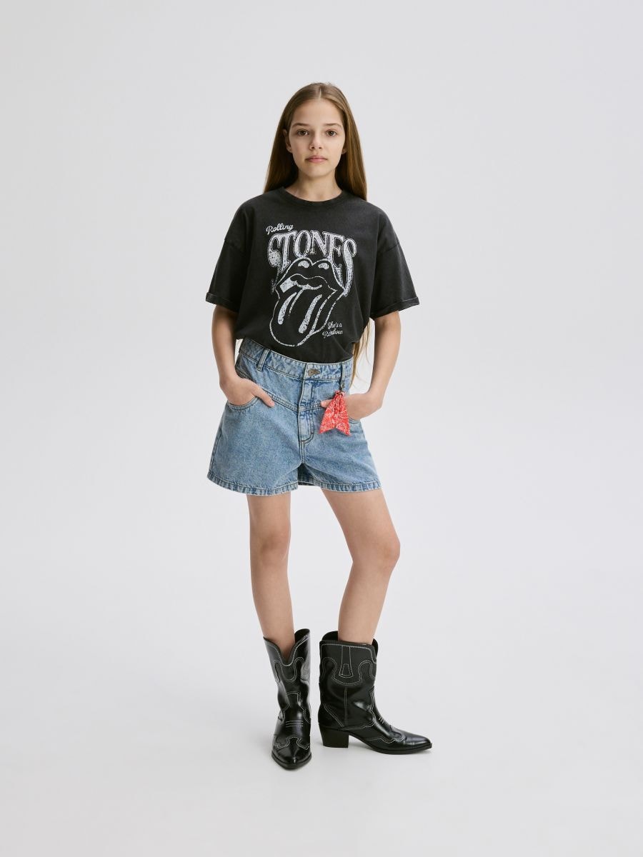 GIRLS` SHORTS & PENDANT - plava - RESERVED