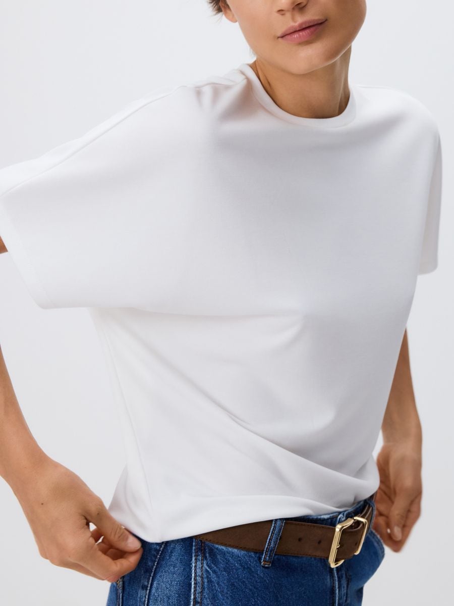 Modal blend oversized T-shirt - white - RESERVED
