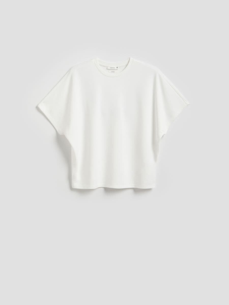 T-shirt oversize z Modalem - biały - RESERVED
