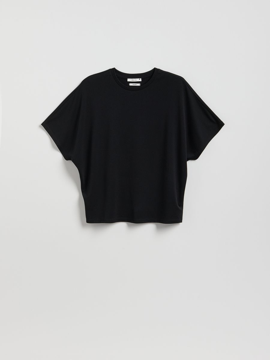 T-shirt oversize z Modalem - czarny - RESERVED