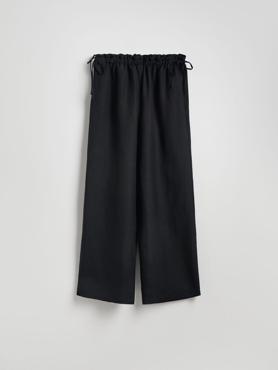 Pantaloni in misto lino - nero - RESERVED - 5