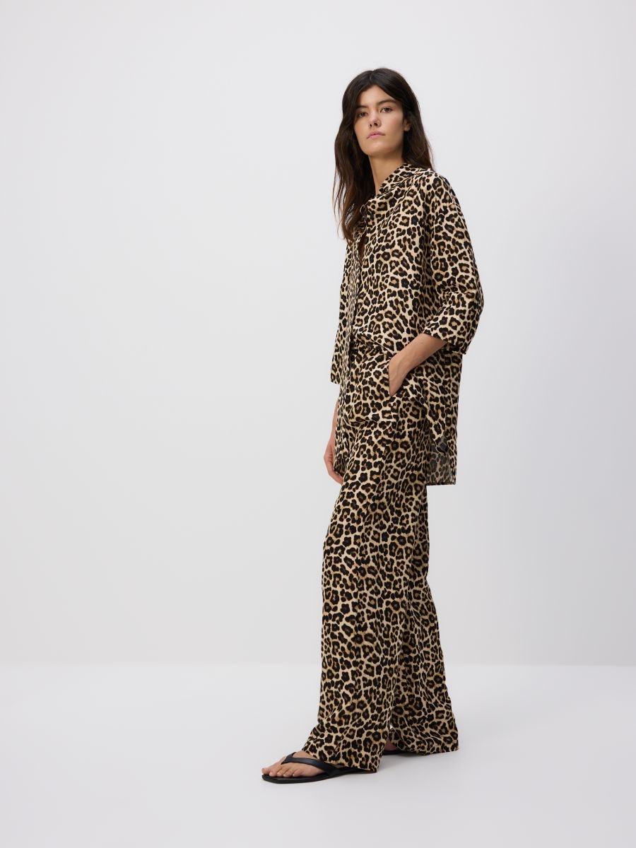 Linen rich trousers - multicolor - RESERVED - 4