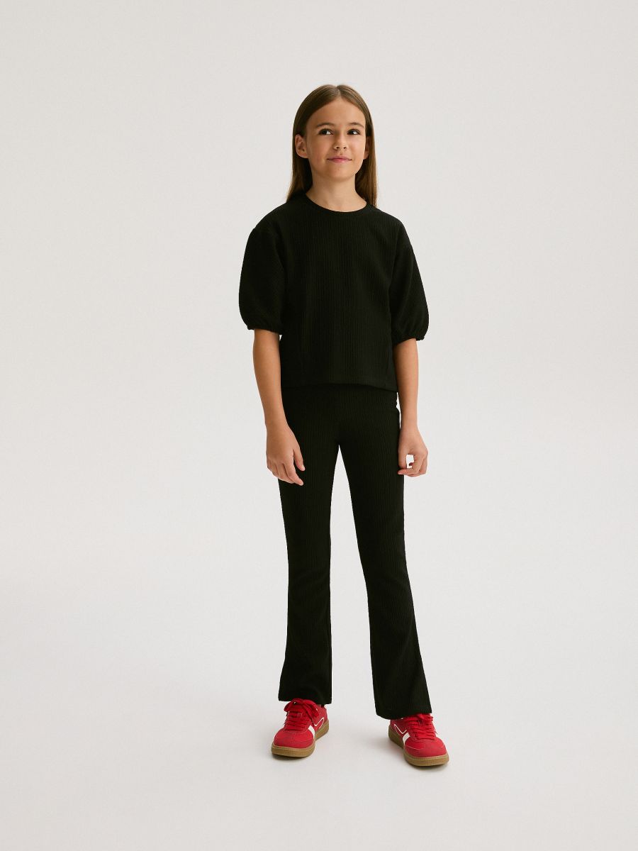 Blouse with puff sleeves - black - RESERVED - 3